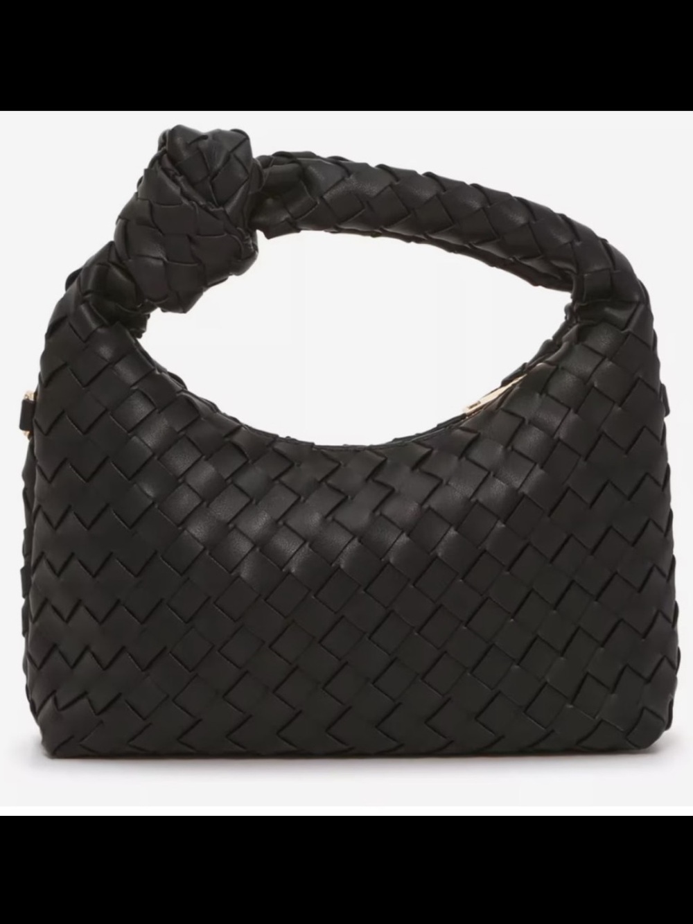 Black Woven Knotted Handbag